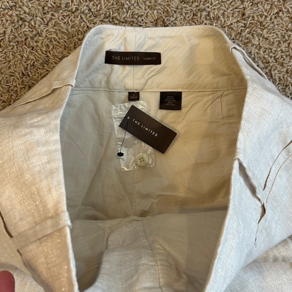 The Limited Cassidy Fit Beige Shimmer Pants - 8R Lined - Picture 16 of 16